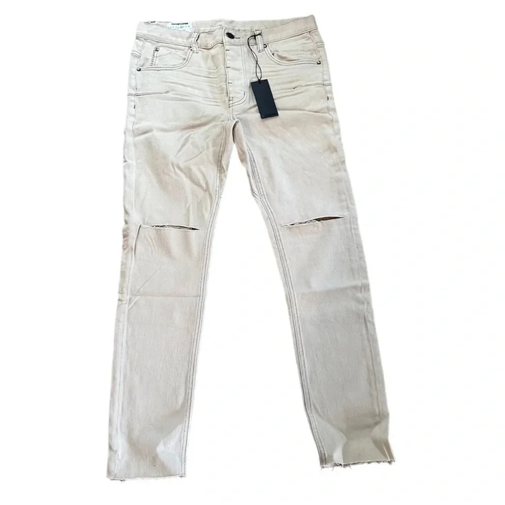 NWT Man x One Teaspoon Mr. Blues Light Stone Cut Off Button Fly Jeans Size 32L